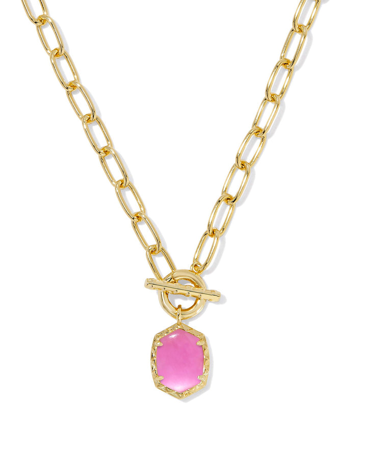 DAPHNE LINK AND CHAIN NECKLACE, GOLD AZALEA ILLUSION