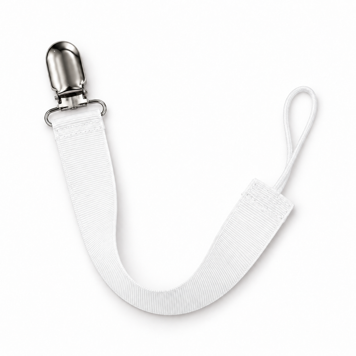 WHITE BINKER PACIFIER CLIP