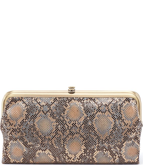 HOBO: LAUREN CLUTCH WALLET IN METAL SNAKE