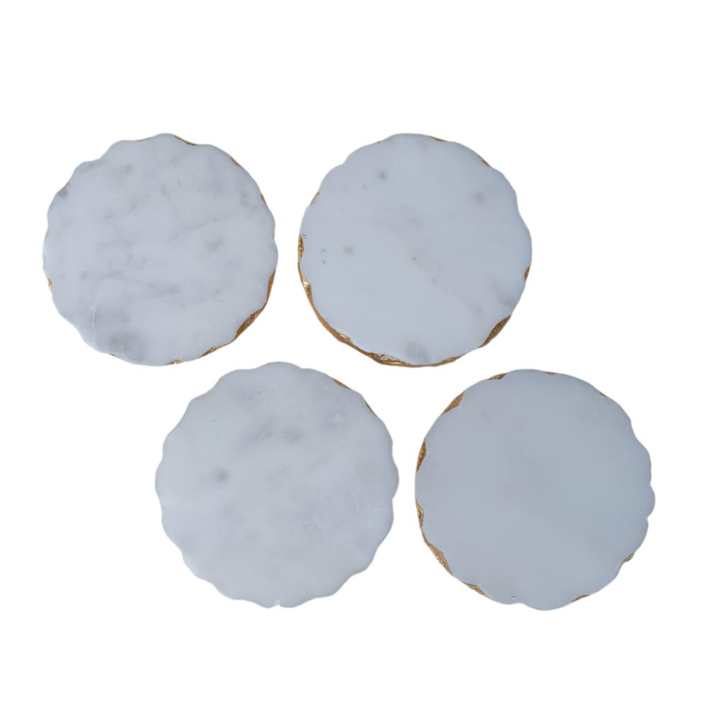 ferrara round marble coasters set of 4