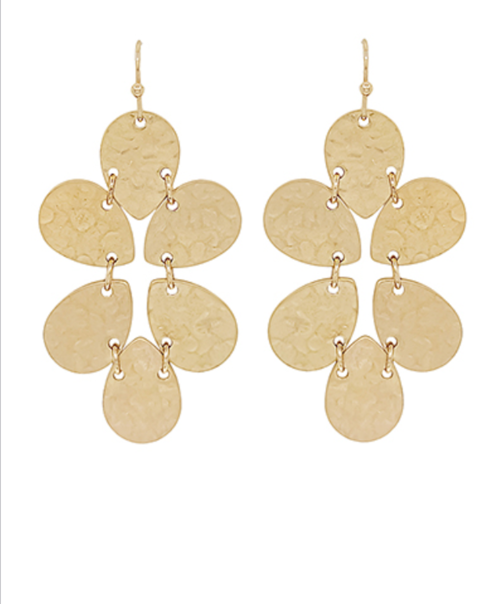 Gold Metal Cluster Earrings | Walker Boutique