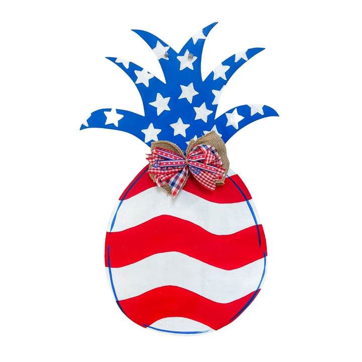 AMERICAN FLAG PINEAPPLE DOOR HANGER