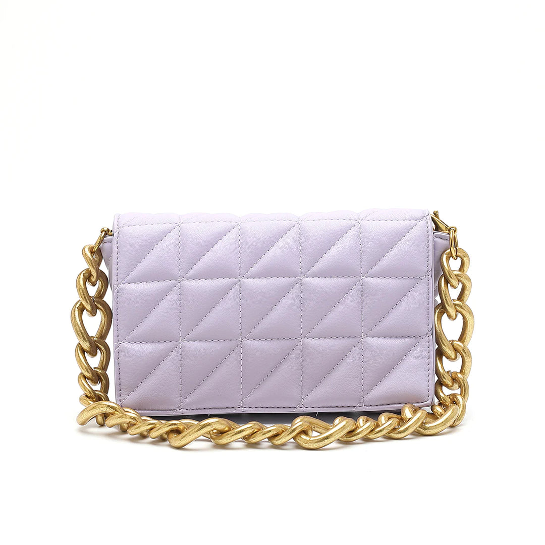 LILAC QUILTED GOLD CHAIN PURSE – Walker Boutique