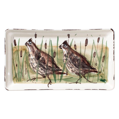 WILDLIFE QUAIL RECTANGULAR PLATTER