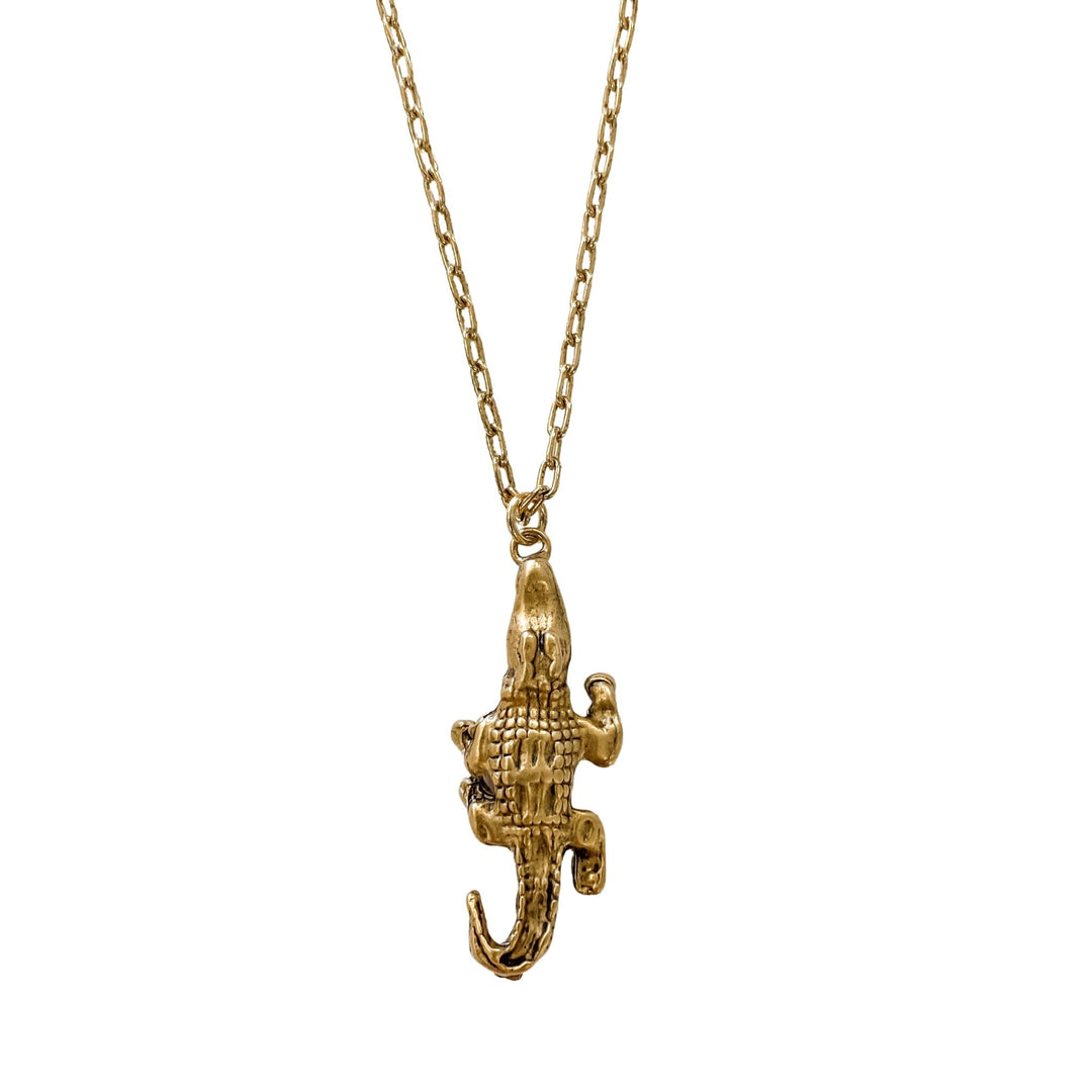 GOLD GATOR CHARM NECKLACE