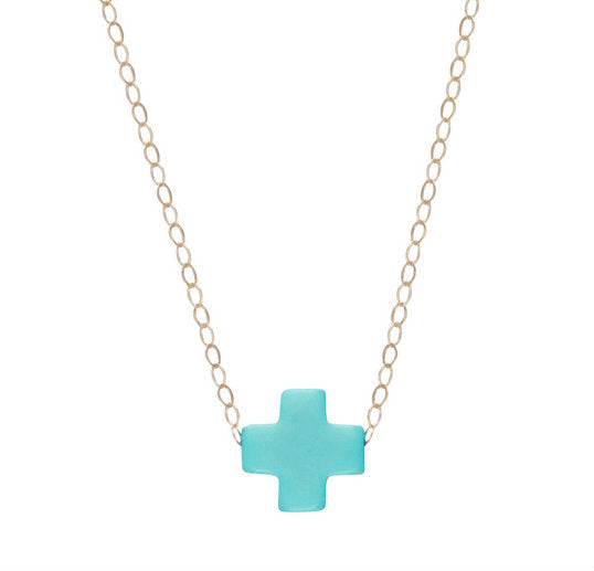 signature cross necklace with turquoise signature cross charm