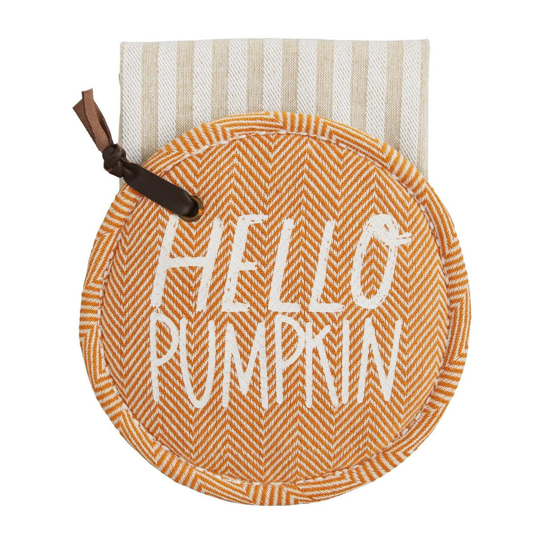 HELLO PUMPKIN POT HOLDER SET