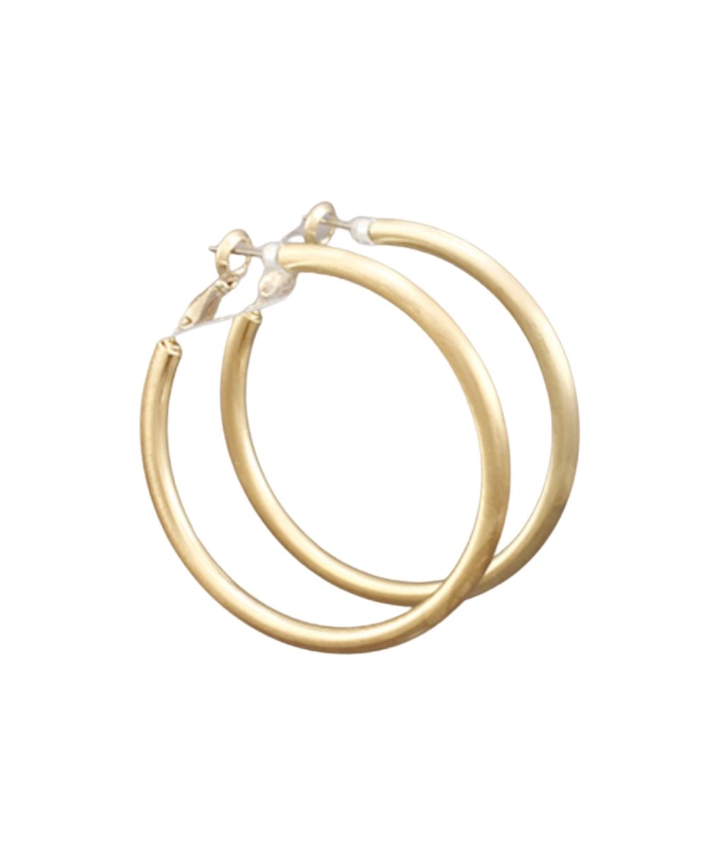 SMALL BASIC BRUSHED GOLD HOOP