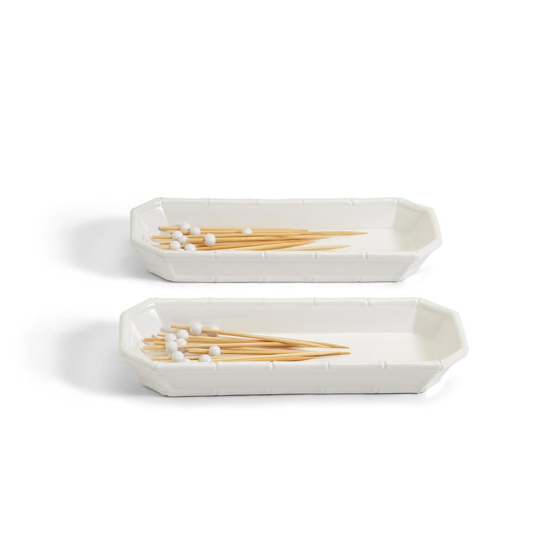 TWO'S CO. FAUX BAMBOO CORN DISH & HOLDERS S/2