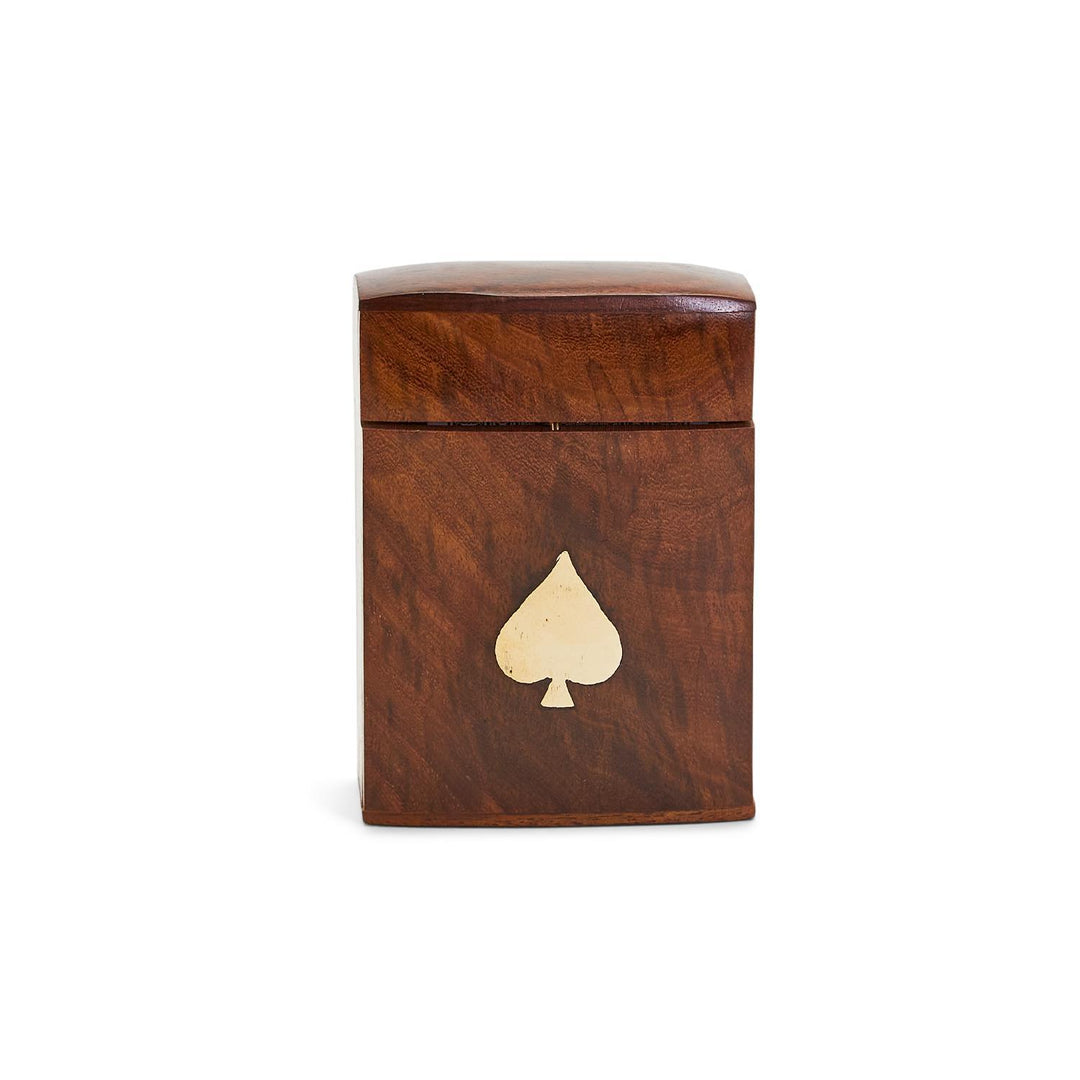 wood crafted playing card set