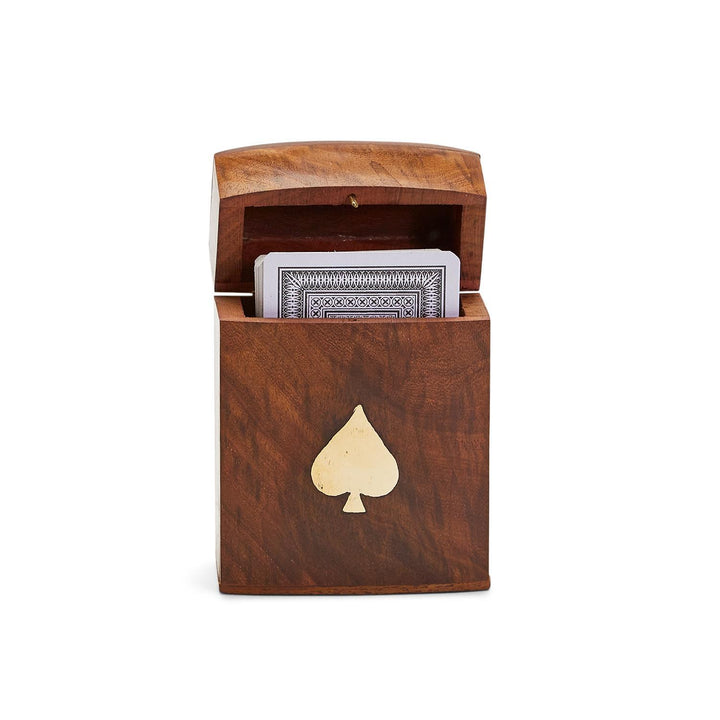 wood crafted playing card set