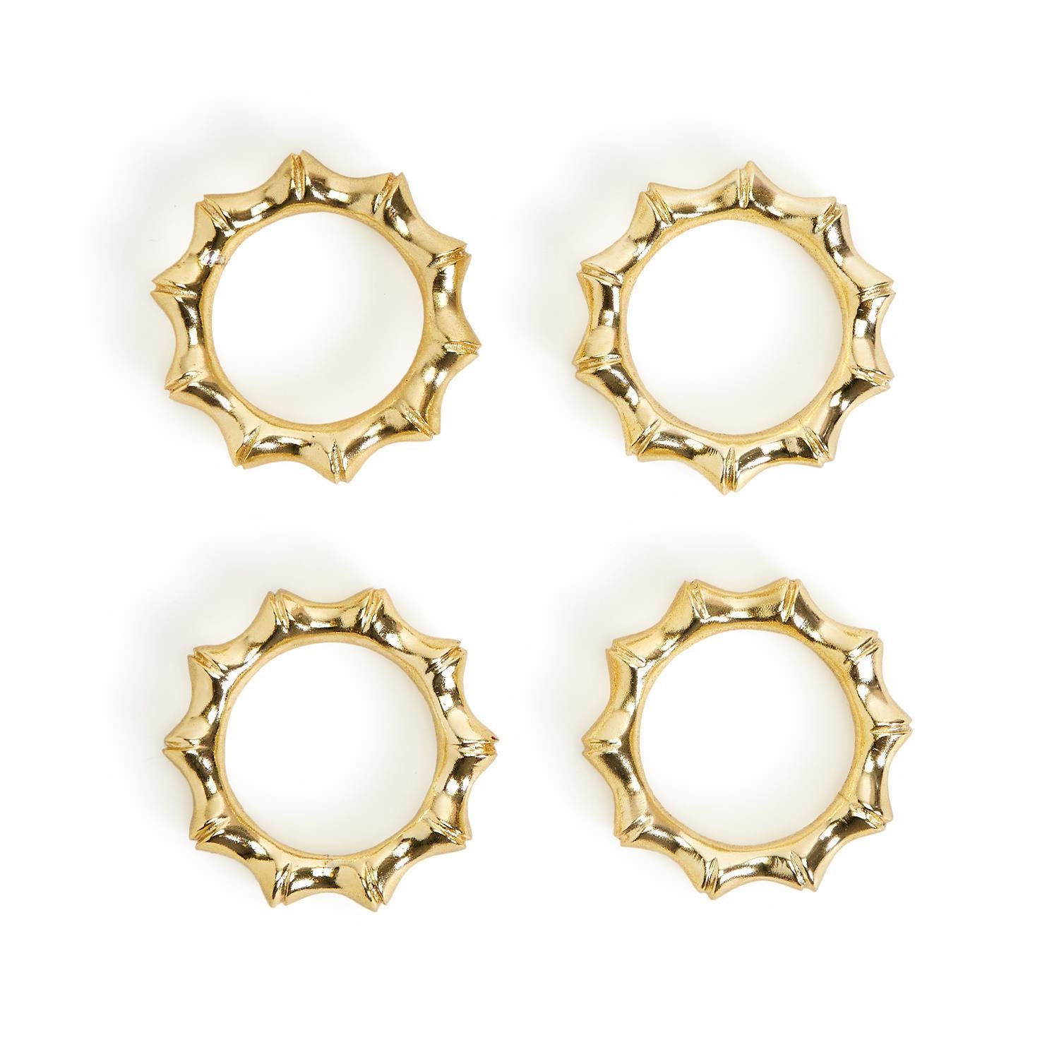 GOLDEN BAMBOO NAPKIN RING, SET OF 4