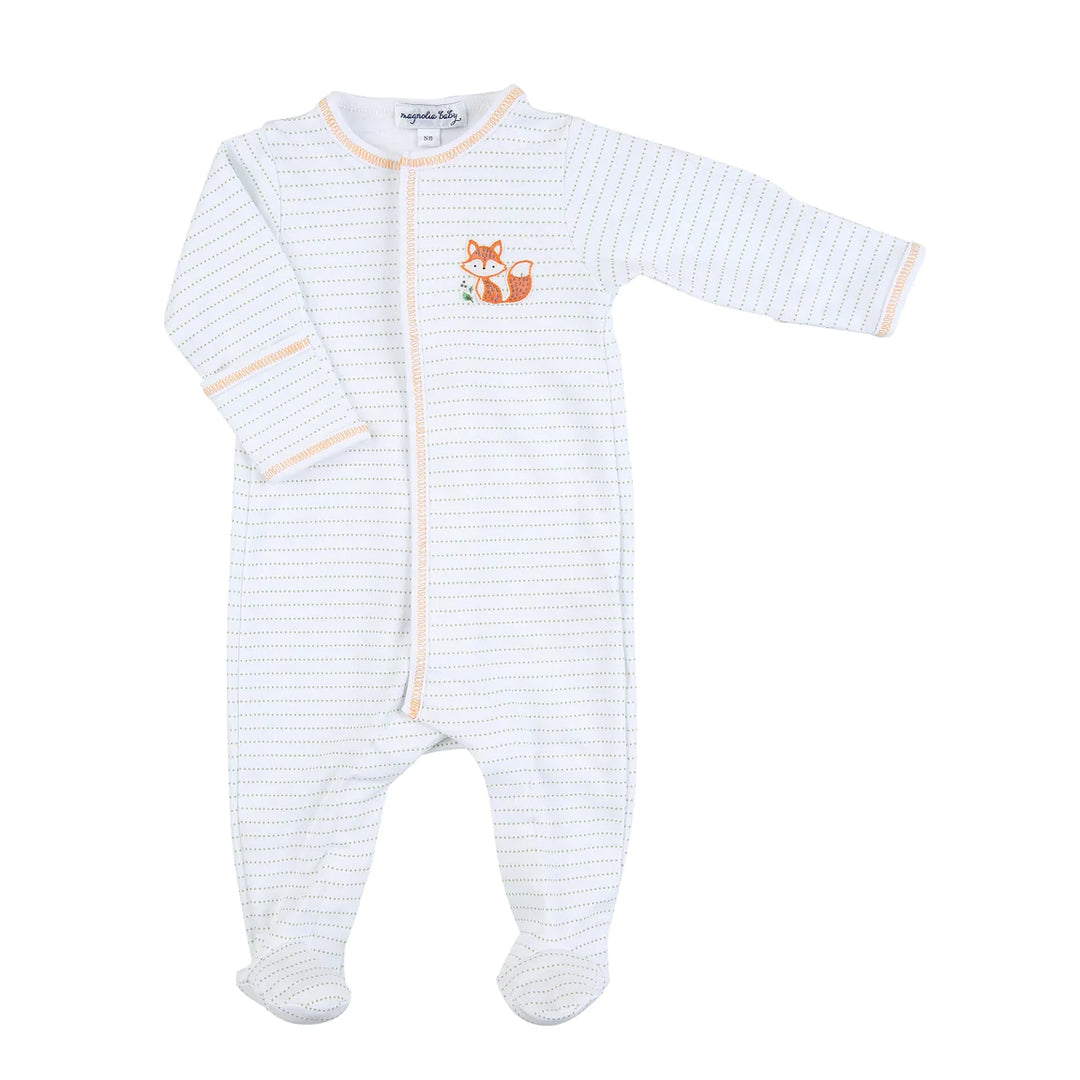 BABY FOX EMBROIDERED FOOTIE