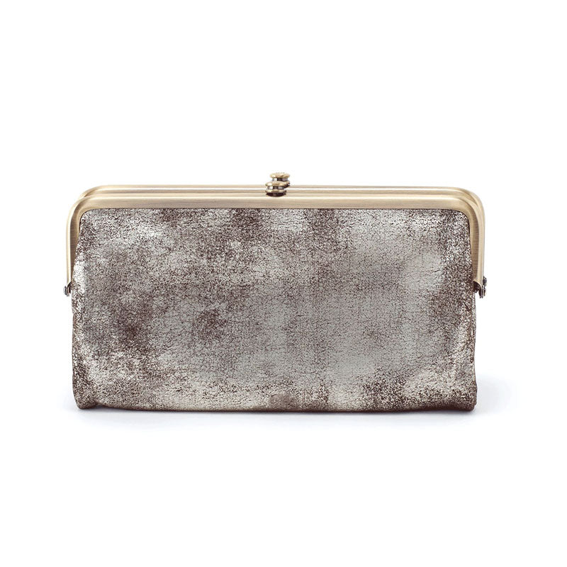 HOBO: LAUREN CLUTCH WALLET IN DISTRESSED PLATINUM