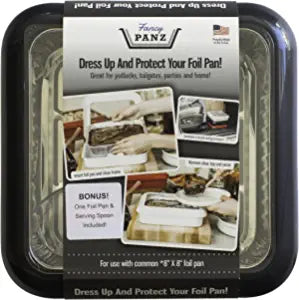 Fancy Panz Classic, Dress Up & Protect Your Foil Pan, Made in  USA, Fits Half Size Foil Pans. Foil Pan & Serving Spoon Included. Hot or  Cold Food. Stackable for easy