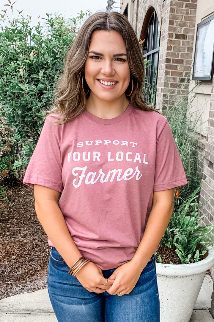 SUPPORT YOUR LOCAL FARMER TEE IN MAUVE
