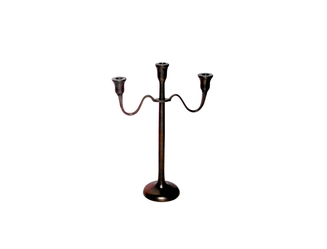 BIDK SM 3-ARM CANDLEHOLDER DARK BROWN