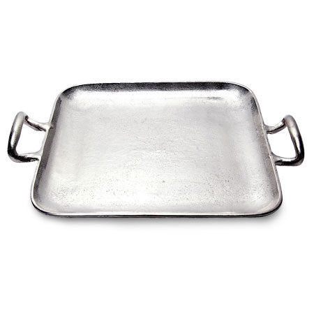 SQUARE TEXTURED TRAY WITH HANDLES
