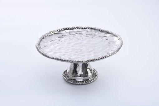 round cake stand in silver verona