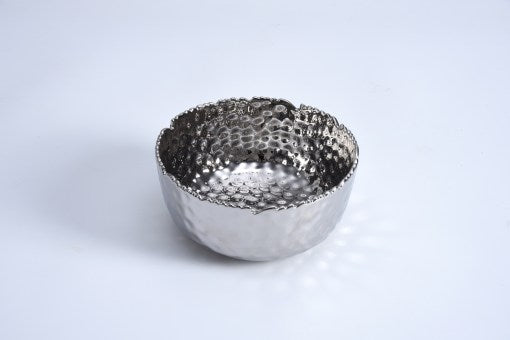 silver round bowl