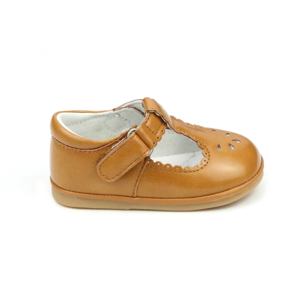 Mustard Dottie Scalloped Mary Jane - Baby Girl Fall Shoe - Walker Boutique