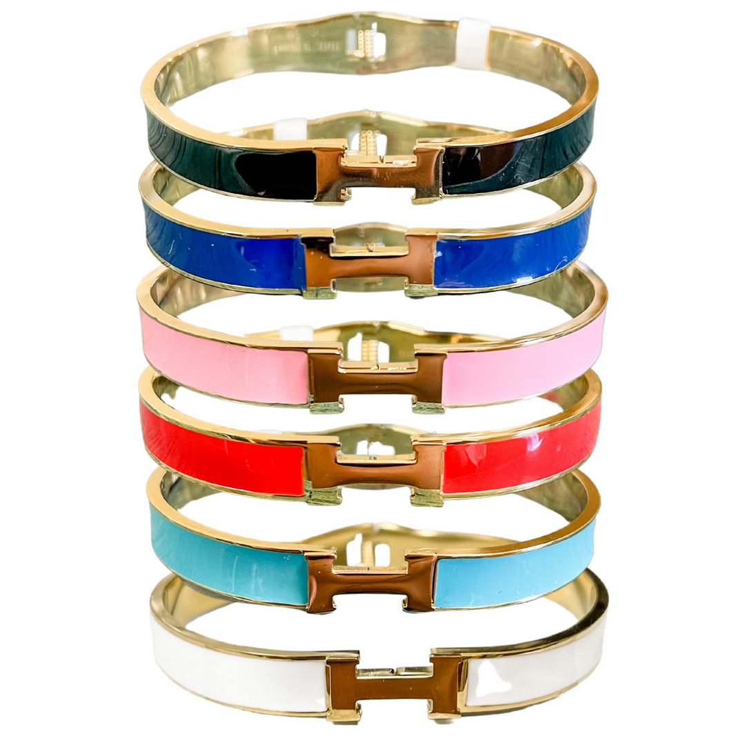 Designer Inspired Cuff in black, navy, pink, red, turquoise, white