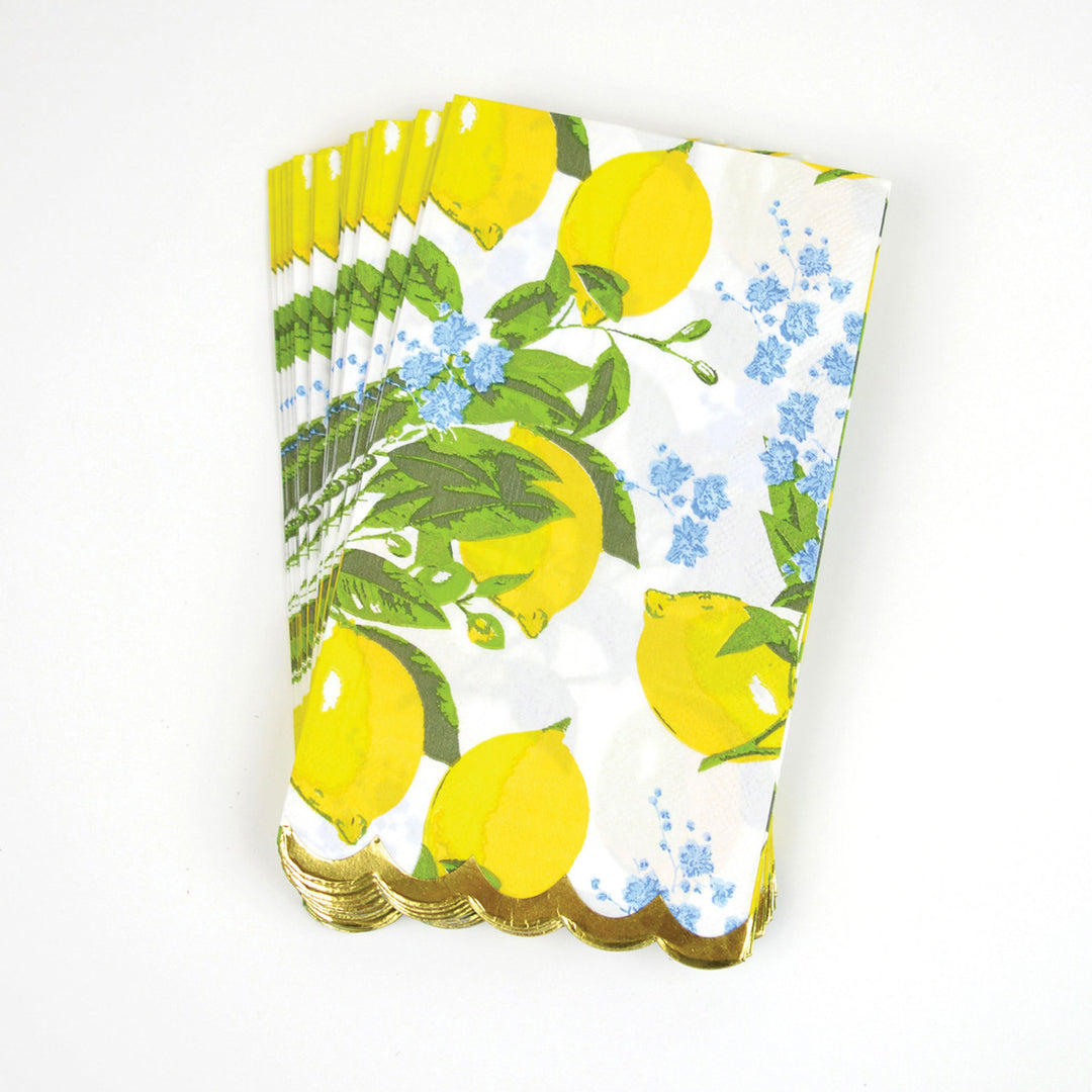 LEMON FLORAL PAPER NAPKINS