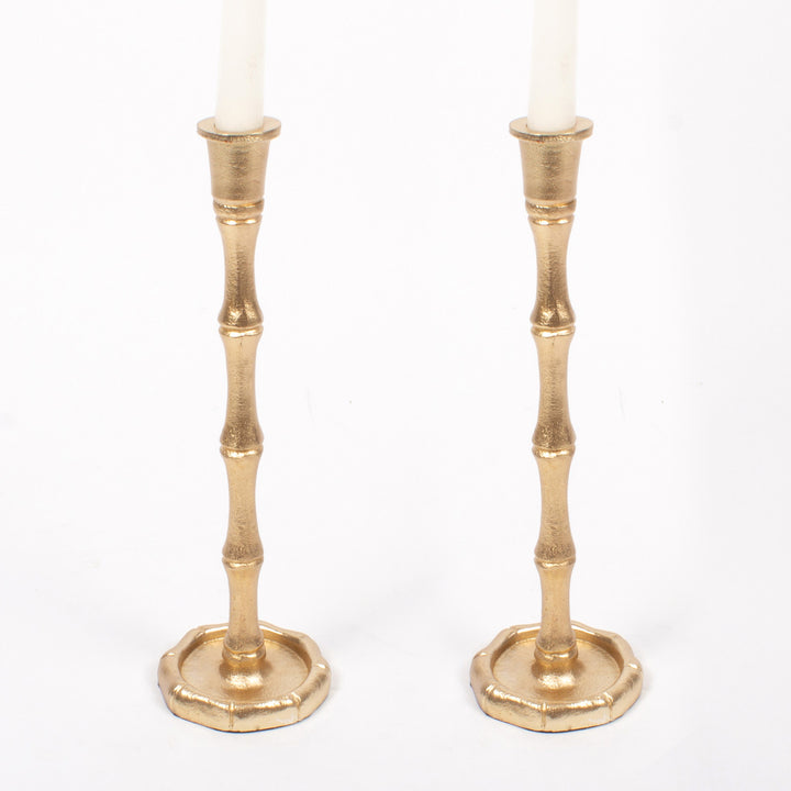 GOLD BAMBOO CANDLE STICK