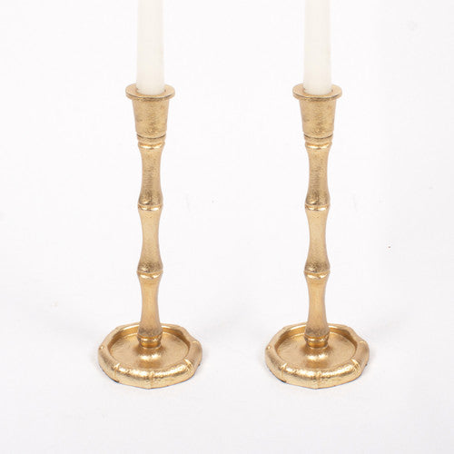 GOLD BAMBOO CANDLE STICK