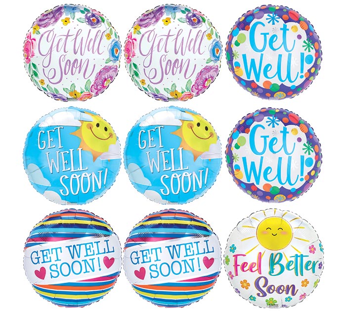 17" GET WELL ASSORTMENT BALLOON