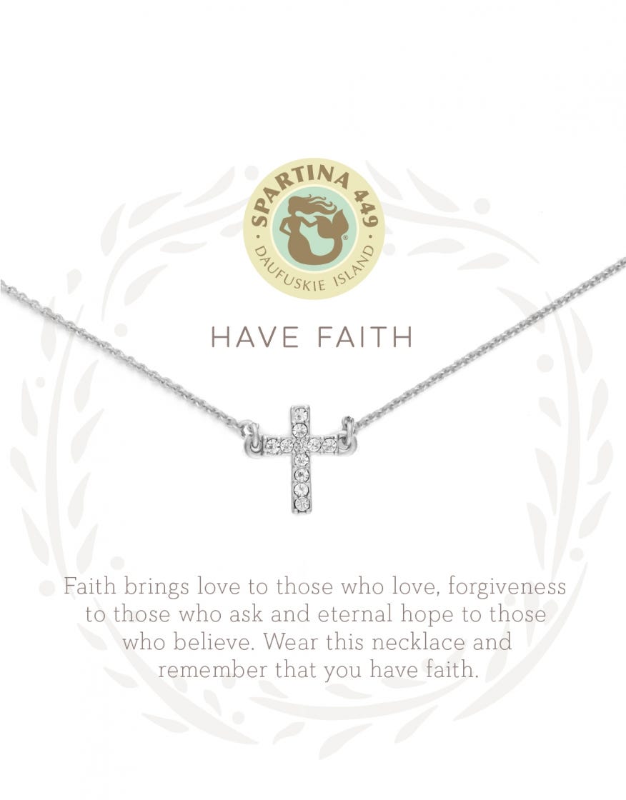 SILVER HAVE FAITH SEA LA VIE NECKLACE