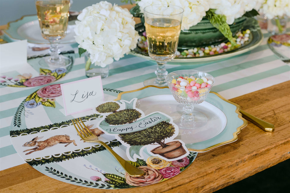 DIE CUT BOXWOOD BUNNY EGG PLACEMAT
