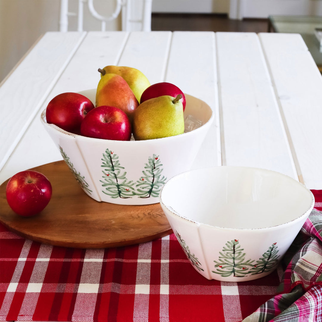 LASTRA HOLIDAY MEDIUM STACKING SERVING BOWL ON TABLE