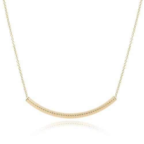 16" NECKLACE GOLD, BLISS BAR TEXTURED GOLD