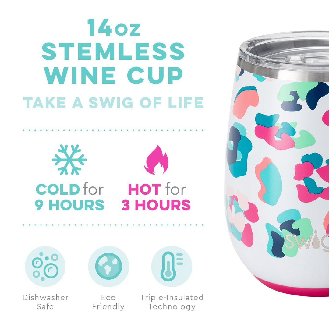 PARTY ANIMAL 14oz STEMLESS WINE CUP