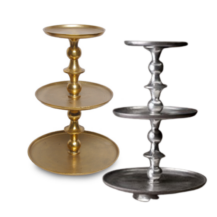 GILDED TEXTURE 3 TIER CAKE STAND