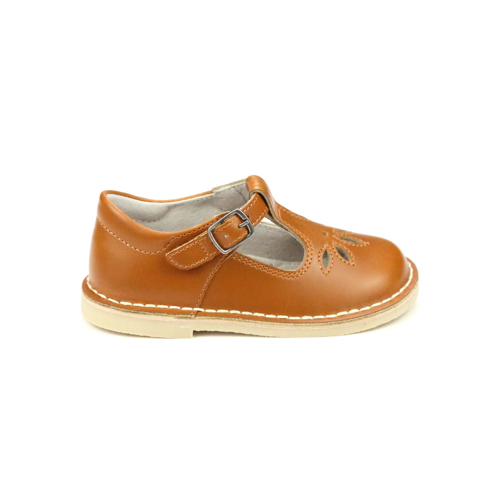 Camel Sienna Stitch Down Mary Jane - Toddler & Girls Camel Dress Shoe - Walker Boutique