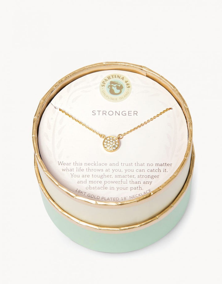 STRONGER/PAVE DISK SEA LA VIE NECKLACE 18"