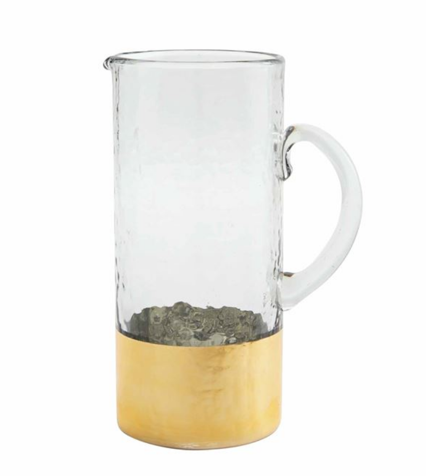 GOLD HAMMERED GLASS PITCHER