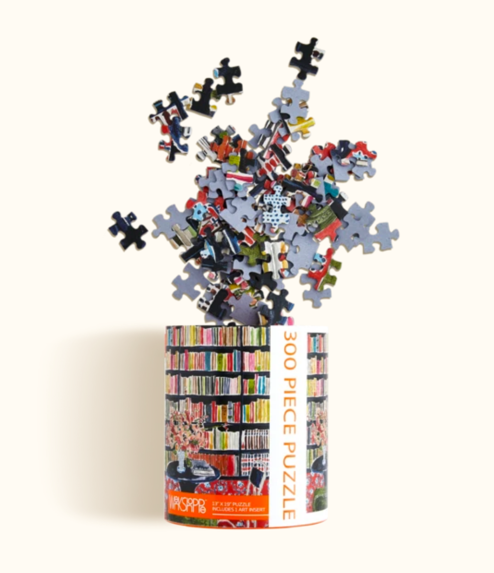 BOOKS WITH FLOWERS LIBRARY PUZZLE