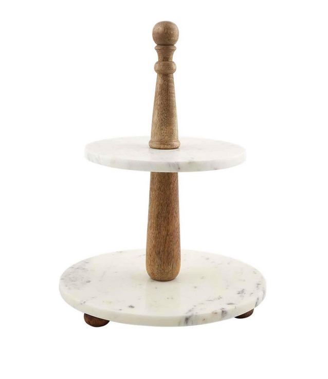 MARBLE WOOD TIERED SERVER