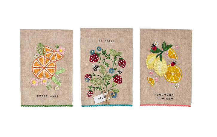FRUIT EMBROIDERED TOWEL