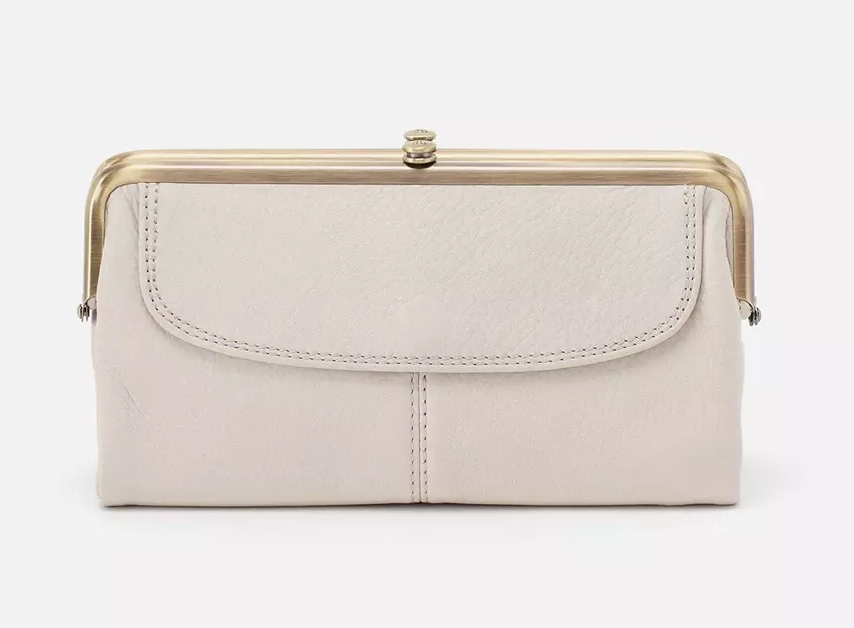 HOBO: LAUREN CLUTCH WALLET IN POWDER WHITE