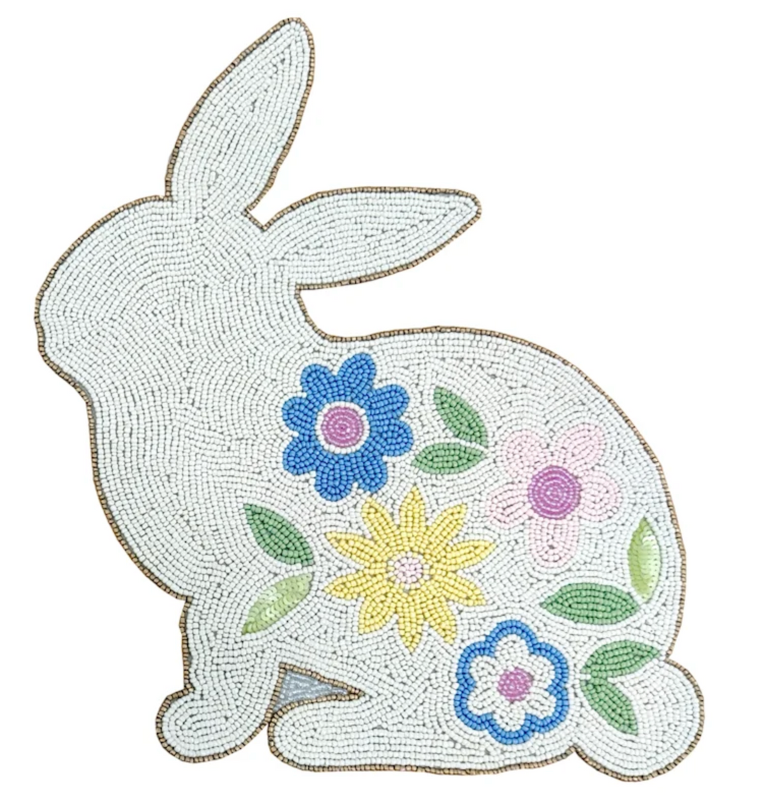 EASTER BUNNY SHAPED BEADED PLACEMAT