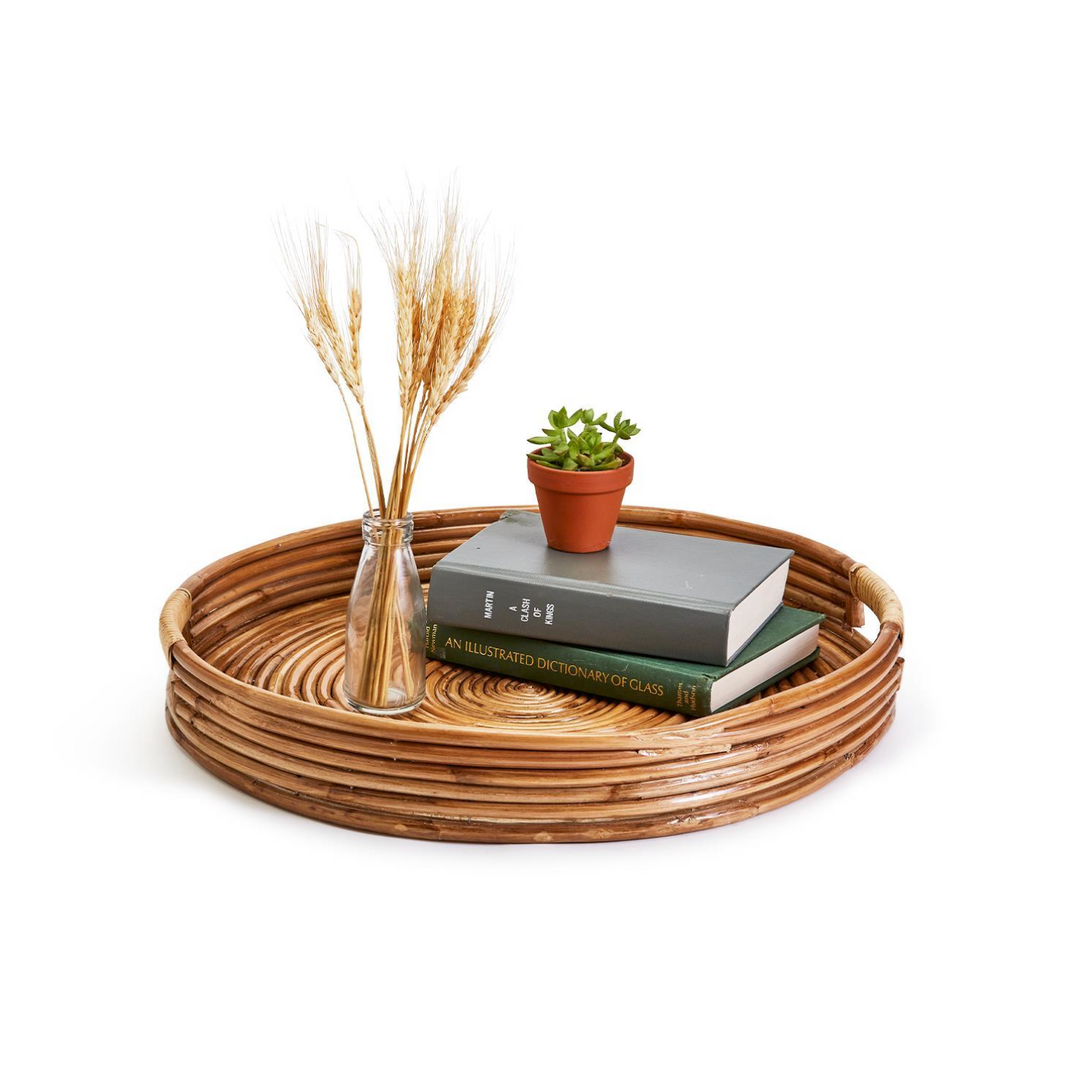 CANE HAND CRAFTED ROUNDED TRAY