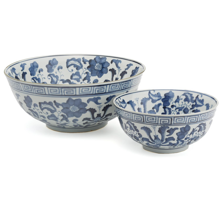 BLUE & WHITE LOTUS FLOWER BOWL