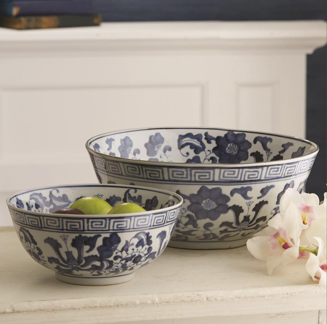 BLUE & WHITE LOTUS FLOWER BOWL