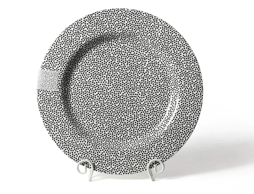 BLACK SMALL DOT CIRCLE SERVING PLATTER