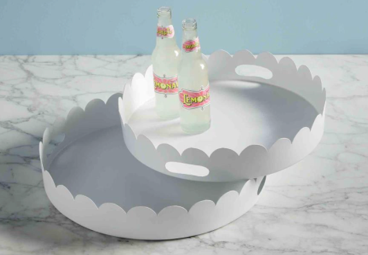 SCALLOPED METAL TRAY
