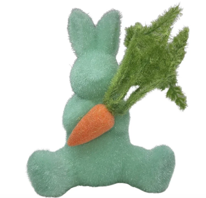 FLOCKED BUNNY WITH CARROT